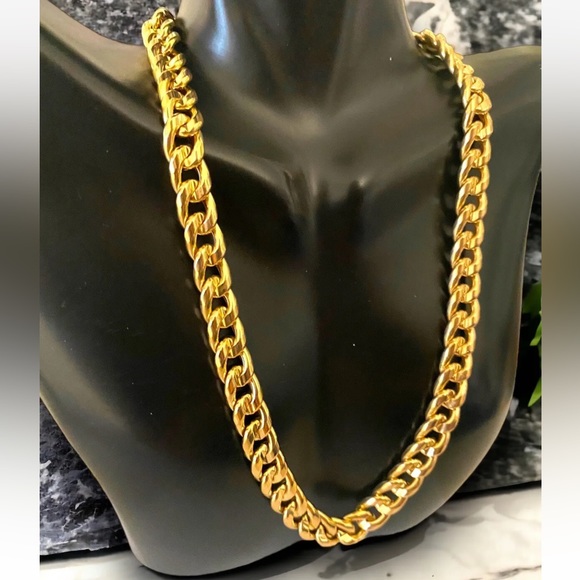 ***SOLD*** Italy 14k Gold 8mm Curb Link 16” Chain Necklace GORGEOUS! - Picture 5 of 12